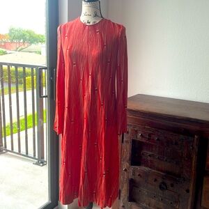 Dress long sleeve-Red